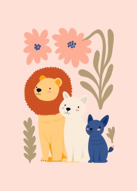 Soyut Çocuk Odası. Modern modaya uygun çocuklar. Duvar kağıdı, duvar dekoru, baskı, kartpostal, kapak, şablon, pankart için el çizimi tasarımı. 