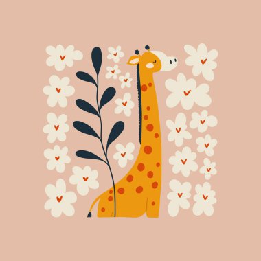 Soyut Çocuk Odası. Modern modaya uygun çocuklar. Duvar kağıdı, duvar dekoru, baskı, kartpostal, kapak, şablon, pankart için el çizimi tasarımı. 