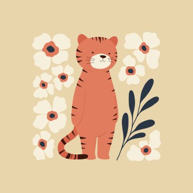 Soyut Çocuk Odası. Modern modaya uygun çocuklar. Duvar kağıdı, duvar dekoru, baskı, kartpostal, kapak, şablon, pankart için el çizimi tasarımı. 