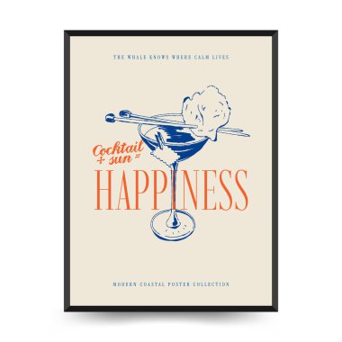 Yaz temalı düzenlenebilir vektör posteri: plaj, deniz, güneş, dalgalar, şemsiyeler. Asgari stil, kişiselleştirmesi kolay, baskı, dekor ve sosyal medya için ideal.