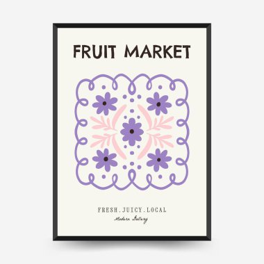 Soyut meyve ve sebze posterleri şablon şeklinde. Modern trend minimalist. Sağlıklı yiyecekler. Duvar kağıdı, duvar dekoru, baskı, kartpostal, kapak, şablon, pankart için el çizimi tasarımı.