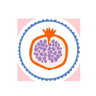 Soyut meyve ve sebze unsurları. Modern trend minimalist. Sağlıklı yiyecekler. Duvar kağıdı, duvar dekoru, baskı, kartpostal, kapak, şablon, pankart için el çizimi tasarımı.