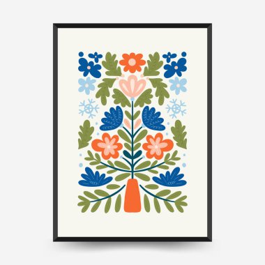 Mutlu Noeller ve mutlu yıllar dikey uçucu ya da poster şablonu. Modern trend Matisse minimal tarzı. Duvar kağıdı, duvar dekoru, baskı, kartpostal, kapak, şablon, pankart için el çizimi tasarımı.