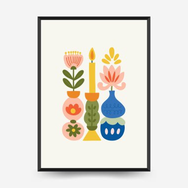 Mutlu Noeller ve mutlu yıllar dikey uçucu ya da poster şablonu. Modern trend Matisse minimal tarzı. Duvar kağıdı, duvar dekoru, baskı, kartpostal, kapak, şablon, pankart için el çizimi tasarımı.