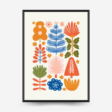 Mutlu Noeller ve mutlu yıllar dikey uçucu ya da poster şablonu. Modern trend Matisse minimal tarzı. Duvar kağıdı, duvar dekoru, baskı, kartpostal, kapak, şablon, pankart için el çizimi tasarımı.