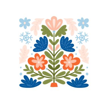 Mutlu Noeller ve mutlu yıllar illüstrasyonu. Modern moda minimal tarz. Duvar kağıdı, duvar dekoru, baskı, kartpostal, kapak, şablon, pankart için el çizimi tasarımı.