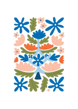 Mutlu Noeller ve mutlu yıllar illüstrasyonu. Modern moda minimal tarz. Duvar kağıdı, duvar dekoru, baskı, kartpostal, kapak, şablon, pankart için el çizimi tasarımı.