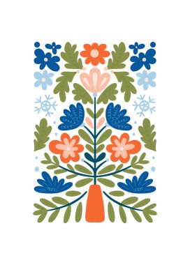 Mutlu Noeller ve mutlu yıllar illüstrasyonu. Modern moda minimal tarz. Duvar kağıdı, duvar dekoru, baskı, kartpostal, kapak, şablon, pankart için el çizimi tasarımı.