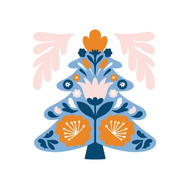 Mutlu Noeller ve mutlu yıllar illüstrasyonu. Modern moda minimal tarz. Duvar kağıdı, duvar dekoru, baskı, kartpostal, kapak, şablon, pankart için el çizimi tasarımı.