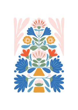 Mutlu Noeller ve mutlu yıllar illüstrasyonu. Modern moda minimal tarz. Duvar kağıdı, duvar dekoru, baskı, kartpostal, kapak, şablon, pankart için el çizimi tasarımı.