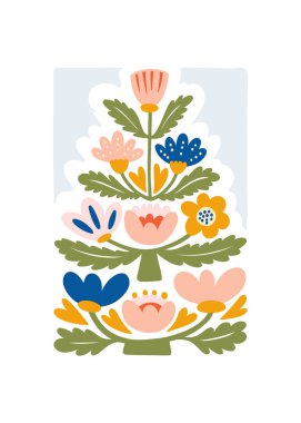 Mutlu Noeller ve mutlu yıllar illüstrasyonu. Modern moda minimal tarz. Duvar kağıdı, duvar dekoru, baskı, kartpostal, kapak, şablon, pankart için el çizimi tasarımı.