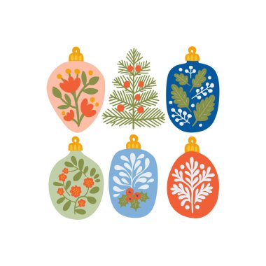 Mutlu Noeller ve mutlu yıllar illüstrasyonu. Modern moda minimal tarz. Duvar kağıdı, duvar dekoru, baskı, kartpostal, kapak, şablon, pankart için el çizimi tasarımı.