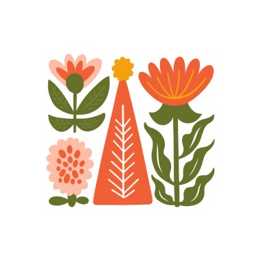 Mutlu Noeller ve mutlu yıllar illüstrasyonu. Modern moda minimal tarz. Duvar kağıdı, duvar dekoru, baskı, kartpostal, kapak, şablon, pankart için el çizimi tasarımı.