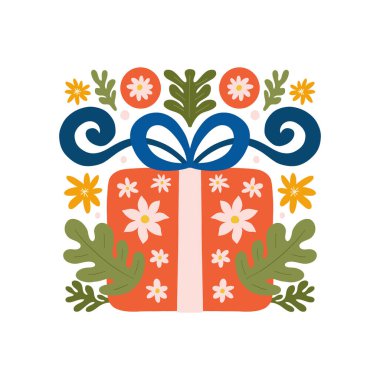 Mutlu Noeller ve mutlu yıllar illüstrasyonu. Modern moda minimal tarz. Duvar kağıdı, duvar dekoru, baskı, kartpostal, kapak, şablon, pankart için el çizimi tasarımı.