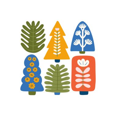 Mutlu Noeller ve mutlu yıllar illüstrasyonu. Modern moda minimal tarz. Duvar kağıdı, duvar dekoru, baskı, kartpostal, kapak, şablon, pankart için el çizimi tasarımı.