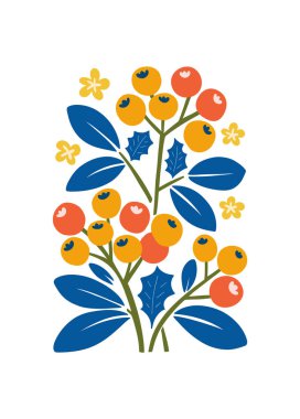 Mutlu Noeller ve mutlu yıllar illüstrasyonu. Modern moda minimal tarz. Duvar kağıdı, duvar dekoru, baskı, kartpostal, kapak, şablon, pankart için el çizimi tasarımı.