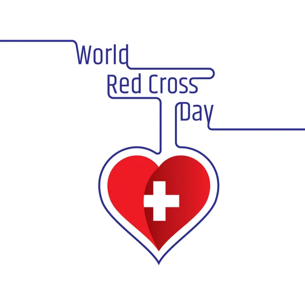 Affisch För Världen Röda Korsets Dag Det Ett Hälsomedvetenhet Koncept — Stock vektor