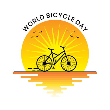 Dünya Bisiklet Günü Kavramı. 3 Haziran 'da kutlanan bir sağlık farkındalığı konseptidir.
