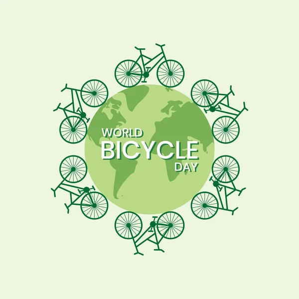 Conceito Dia Mundial Bicicleta Conceito Consciência Saúde Celebrado Dia Junho — Vetor de Stock