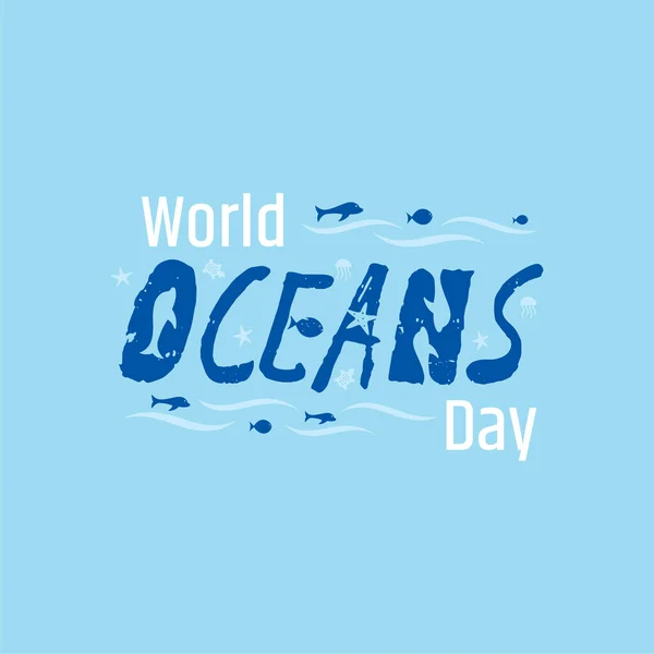 Journée Mondiale Océan Illustration Vectorielle Est Concept Sensibilisation Sauvegarde Des — Image vectorielle