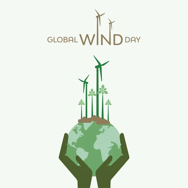 Global Wind Day Ist Eine Jährliche Veranstaltung Die Juni Gefeiert lizenzfreie Stockillustrationen
