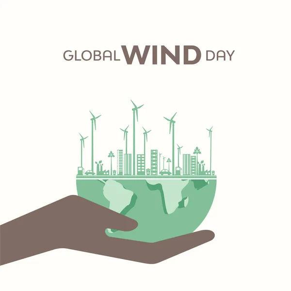 Global Wind Day Ist Eine Jährliche Veranstaltung Die Juni Gefeiert Vektorgrafiken