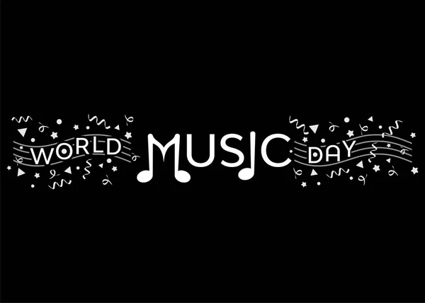 Światowy Dzień Muzyki Jest Coroczną Globalną Uroczystością Muzyczną Która Odbędzie Wektory Stockowe bez tantiem