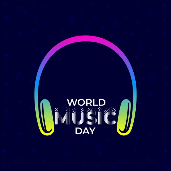Światowy Dzień Muzyki Jest Coroczną Globalną Uroczystością Muzyczną Która Odbędzie Wektory Stockowe bez tantiem
