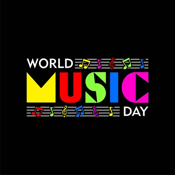 Der Weltmusiktag Ist Ein Jährliches Globales Musikfest Das Juni Stattfindet Stockillustration