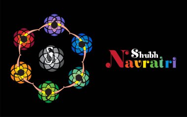 Hindistan Navratri Festivali için shubh Navratri 'de Garba ve Dandiya gecesinin resmi