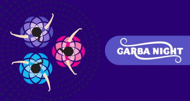 Hindistan Navratri Festivali için shubh Navratri 'de Garba ve Dandiya gecesinin resmi
