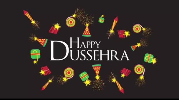 Happy Dussehra Vijayadashami Short Video Concept Перемещение Баннера Надписью Shub — стоковое видео