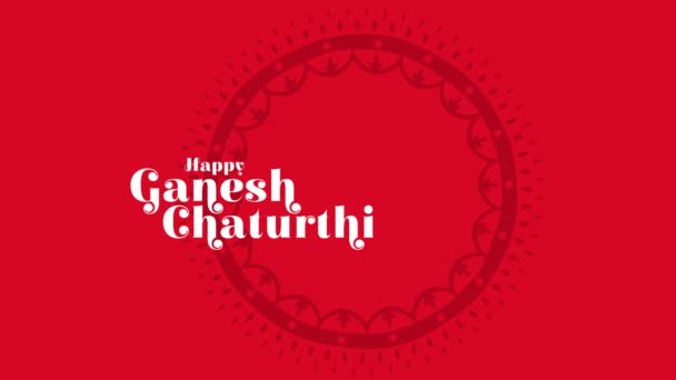Animación Para Ilustración Del Señor Ganesh Con Feliz Ganesh Chaturthi — Vídeos de Stock
