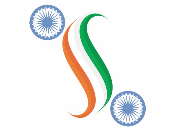Kreatív Happy Republic Day India Január Zászlórepülés Minőség Minőségi Animációs — Stock videók