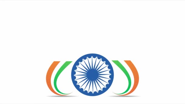 创意的快乐共和国日印度 1月26日 旗帜飘扬高清质量 高质量动画视频 印度纪念碑和三色旗 — 图库视频影像