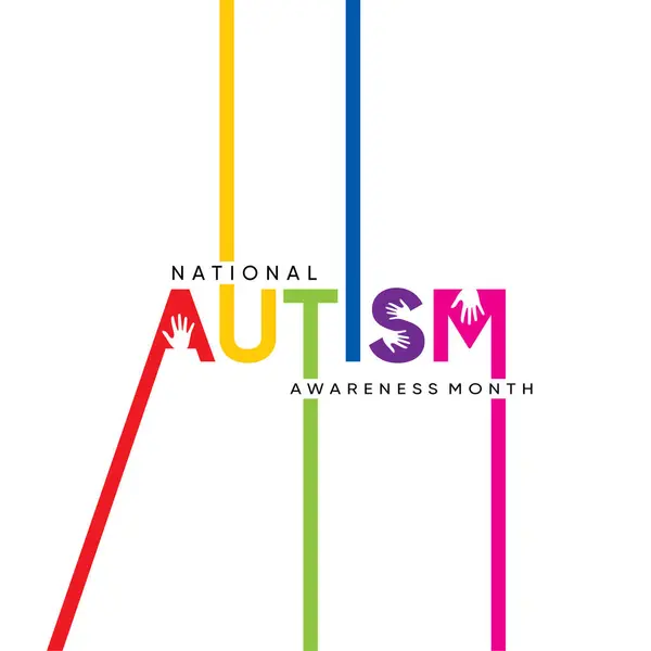 Національний Місяць Поінформованості Про Аутизм Відзначається Квітні Ліцензійні Стокові Вектори