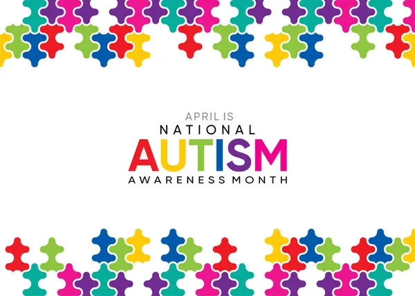 Nationale Autisme Bewustmakingsmaand Vieren April Maand Rechtenvrije Stockvectors