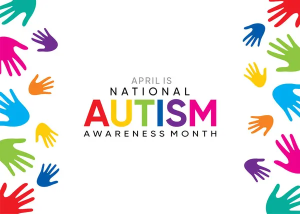 Nationale Autisme Bewustmakingsmaand Vieren April Maand Rechtenvrije Stockillustraties
