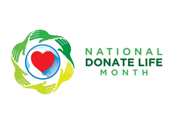 National Donate Life Month Μια Εικόνα Που Γιορτάζει Πνεύμα Της Διανυσματικά Γραφικά