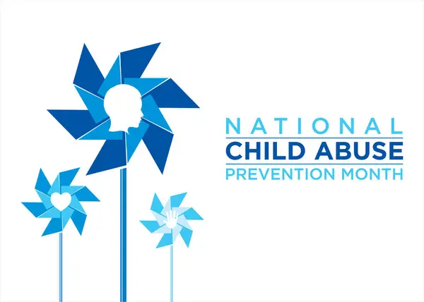 Miesiąc Zapobiegania Nadużyciom Dzieci Czas Podnoszenie Świadomości Ochronę Dzieci Wspieranie Wektory Stockowe bez tantiem