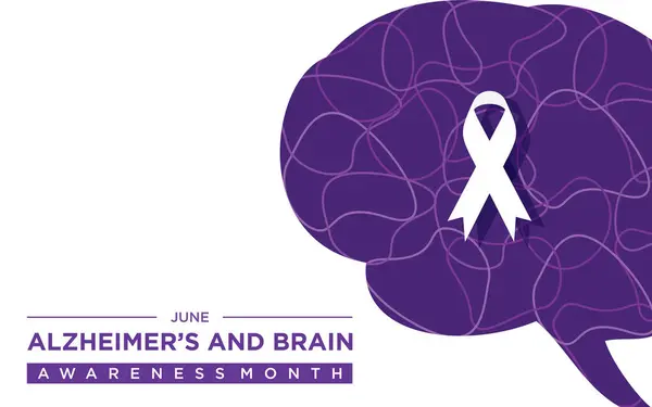 Haziran Ayındaki Alzheimer Beyin Farkındalığı Alzheimer Hastalığı Beyin Hastalıkları Hakkında Telifsiz Stok Illüstrasyonlar