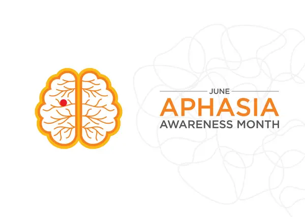 Aphasia Awareness Month June Raises Understanding Communication Disorder Caused Brain Vectores De Stock Sin Royalties Gratis