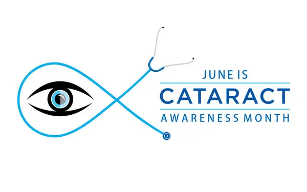 Der Monat Des Kataraktbewusstseins Juni Informiert Über Das Allgemeine Augenleiden lizenzfreie Stockvektoren