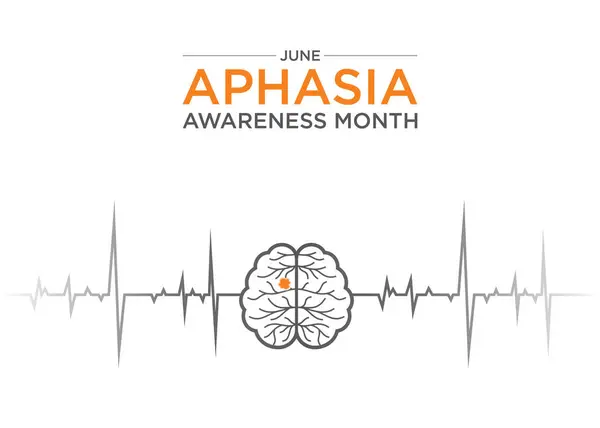 Aphasia Awareness Month June Raises Understanding Communication Disorder Caused Brain Vectores De Stock Sin Royalties Gratis