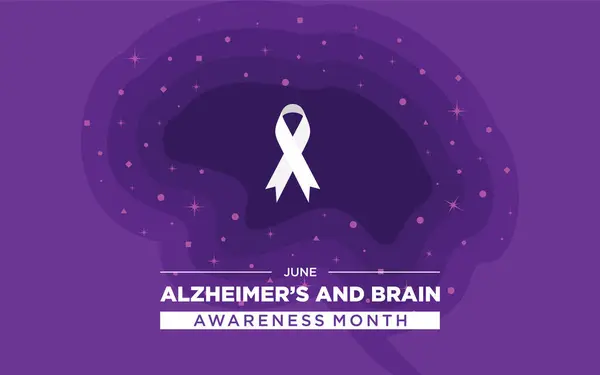 Alzheimer Brain Awareness Month June Raises Awareness Alzheimer Disease Brain Gráficos Vectoriales