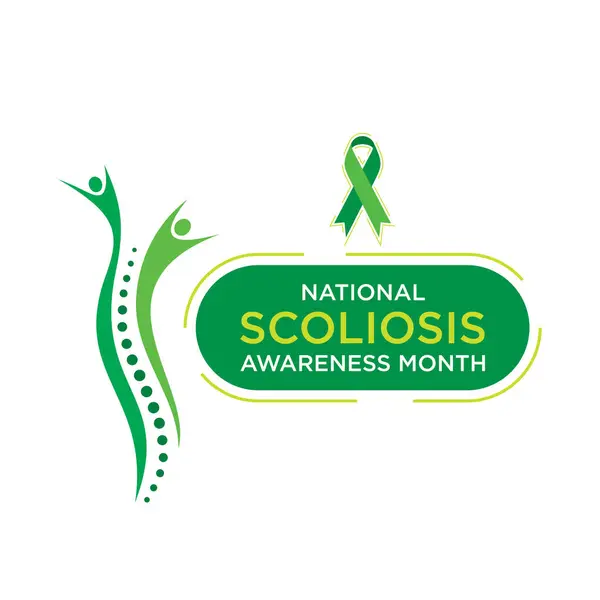 Scoliosis Awareness Month Usually June Raises Awareness Sideways Curvature Spine Gráficos Vectoriales