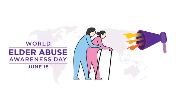 World Elder Abuse Awareness Day Som Firas Årligen Den Juni Royaltyfria illustrationer