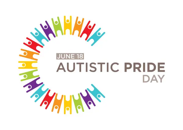 Június Ünnepelt Autista Büszkeség Napja Tiszteli Neurodiverzitást Elősegíti Autizmus Elfogadását Vektor Grafikák