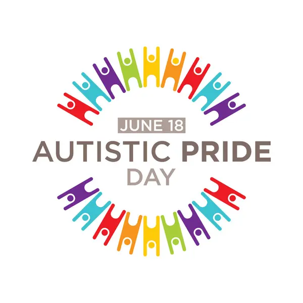 Autistic Pride Day Celebrated June 18Th Honors Neurodiversity Promotes Acceptance Vektör Grafikler