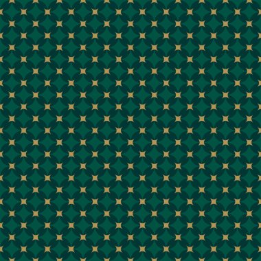 Zengin deniz mavisi ve altın rengi geometrik motif, duvar kağıdı, tekstil veya dijital tasarımlar için uygun kusursuz, dekoratif bir arkaplan oluşturur..